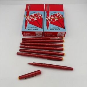 Pilot Razor Point Extra Fine Marker Pen Red Ink SW-10PP Made in Japan Lot 30 pen